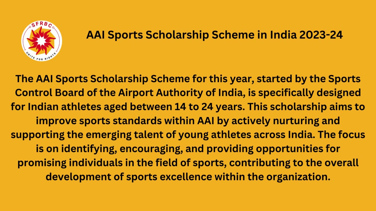 way to get AAI Sports Scholarship scheme for under 18 years