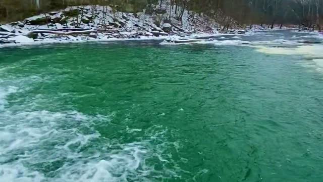 Winter Blast Leads to Frozen Waterfall