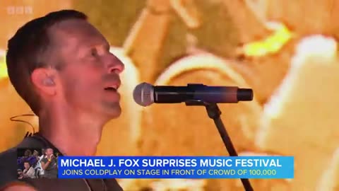 Michael J. Fox joins Coldplay on stage in surprise music festival performance ABC News