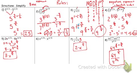 Properties of rational exponents