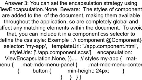 Angular 17 Angular Material 1731 Issue with styling Angular Material Menu component