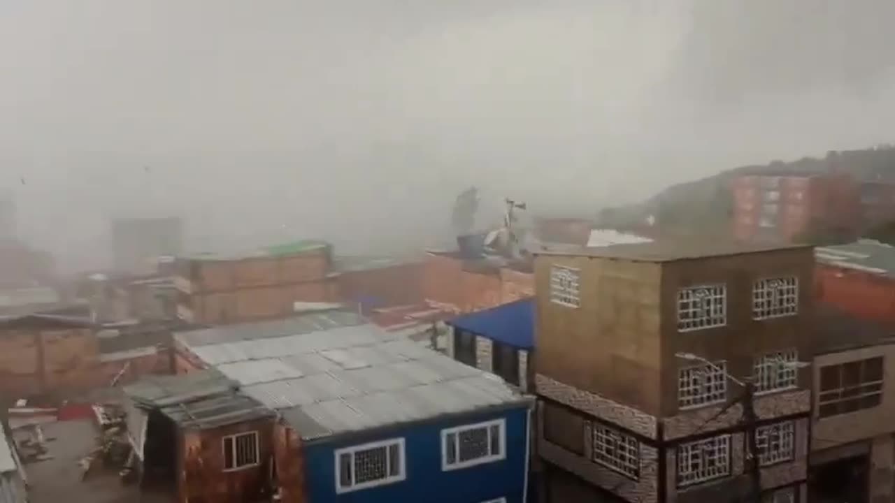 Massive winds tear the roofs off multiple houses and school in the Usme region of Bogota, Colombia