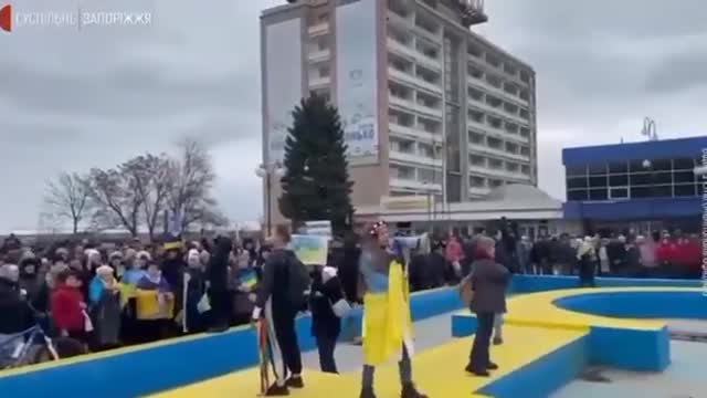 Protest in Melitopol against the Russian occupation of the city