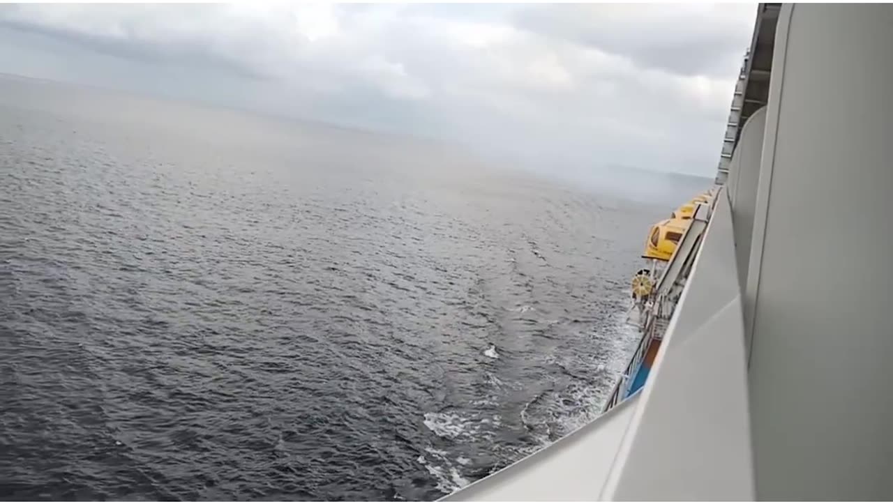 View from the balcony on a cruise ship