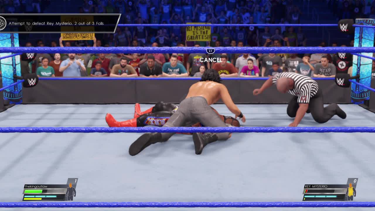 wwe2k22 myrise walkthrough 146 Vs Rey Mysterio 2 out of 3 falls