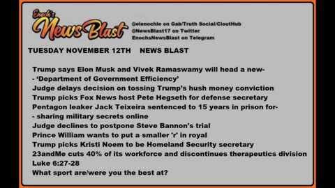 Tuesday November 12, 2024 News Blast