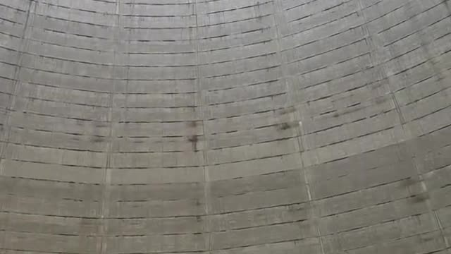 Sounds inside a nuclear power plant cooling tower.
