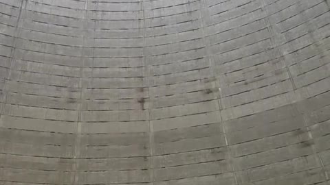 Sounds inside a nuclear power plant cooling tower.