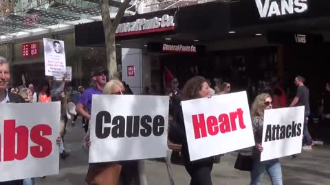 A rally in Perth today protesting the jabs