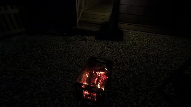 Ambient campfire . Next to a glamping pod in Cumbria