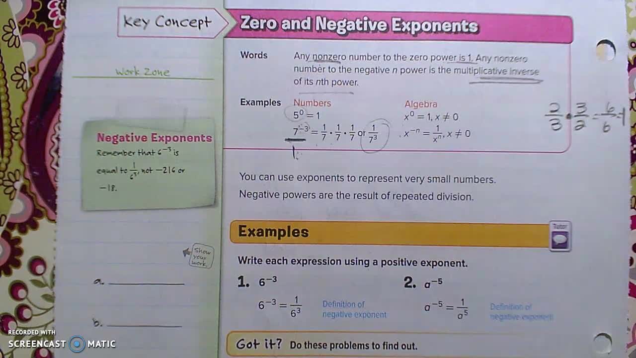 Gr 8 - Ch 1 - Lesson 5- PART 1- Negative Exponents