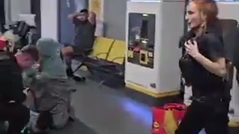 July 24: A clip of an armed cop at UK's Manchester airport kicking a Muslim in the head