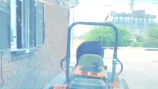 Lawnmower Rides Through House of Bourbon Drive Thru