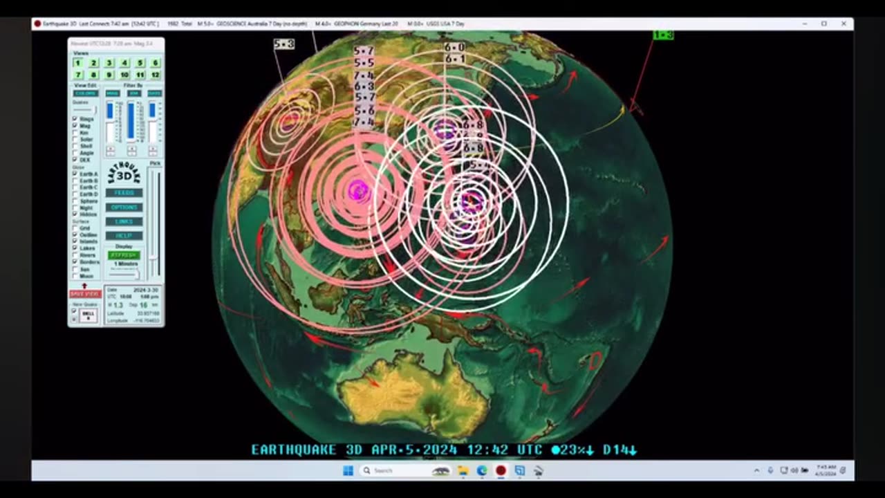 Earthquake warnings in West-South Pacific Philippines and Japan 1 week from now