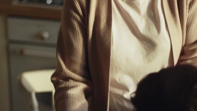 A Woman Serving The Roasted Turkey In The Dining Table