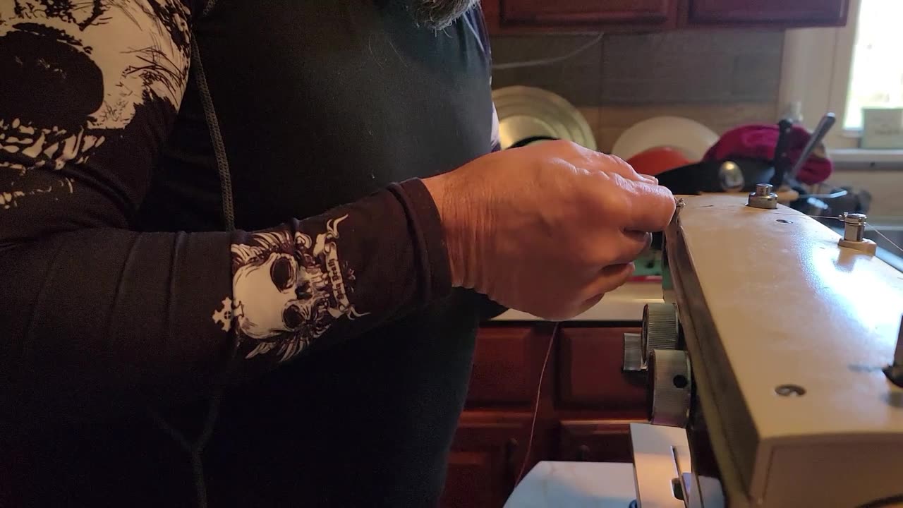 TRUCKER LEARNS HOW TO USE A SEWING MACHINE FOR FIRST TIME