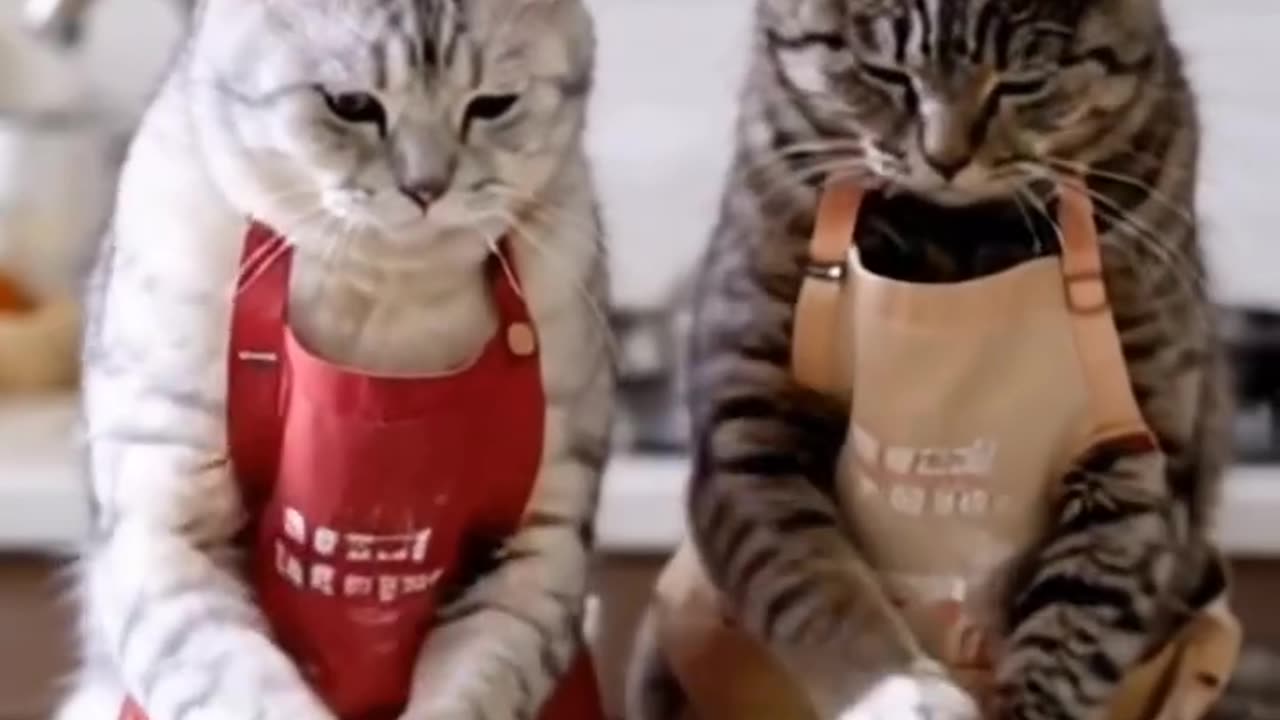 Adorable Cats Baking a Cake Together! 🐱🍰" #cat #cat lover #cat cooki g