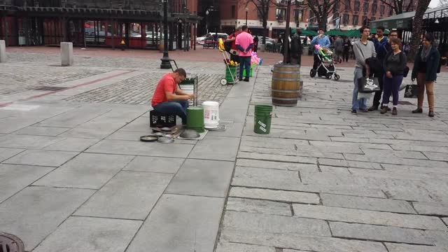 Bucket Drummer at Quincy Market