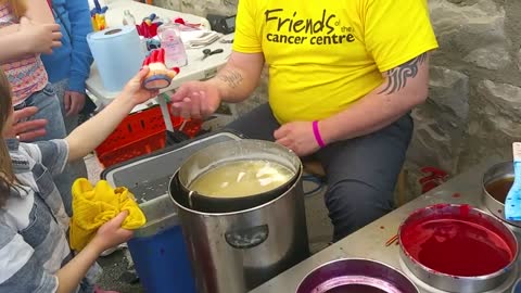 Dipping hands in WAX , Kids keepsake idea Northern Ireland