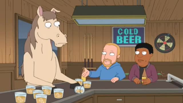 A horse walks into a bar joke. Family Guy