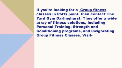 Best Group fitness classes in Potts point