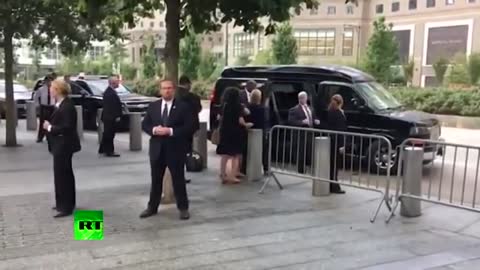 Hillary gets shoved into a van. Arrested?