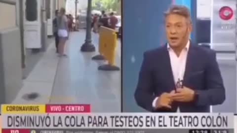 a recent vaccinated journalist falls on TV