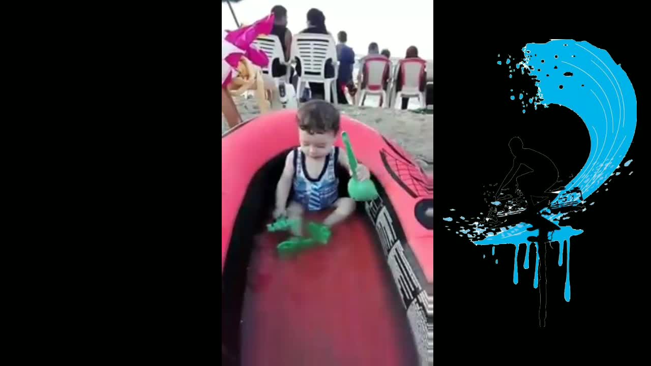 Lovely baby playing in the water