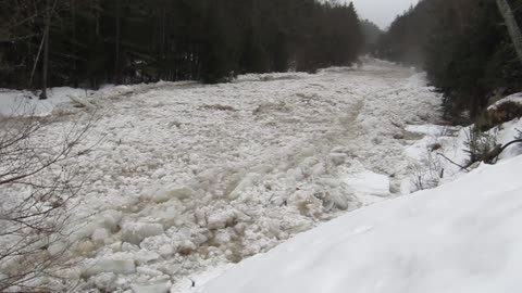 An Ice Dam burst upstream and this was the result