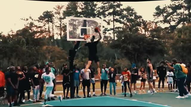 Street basketball game teamwork