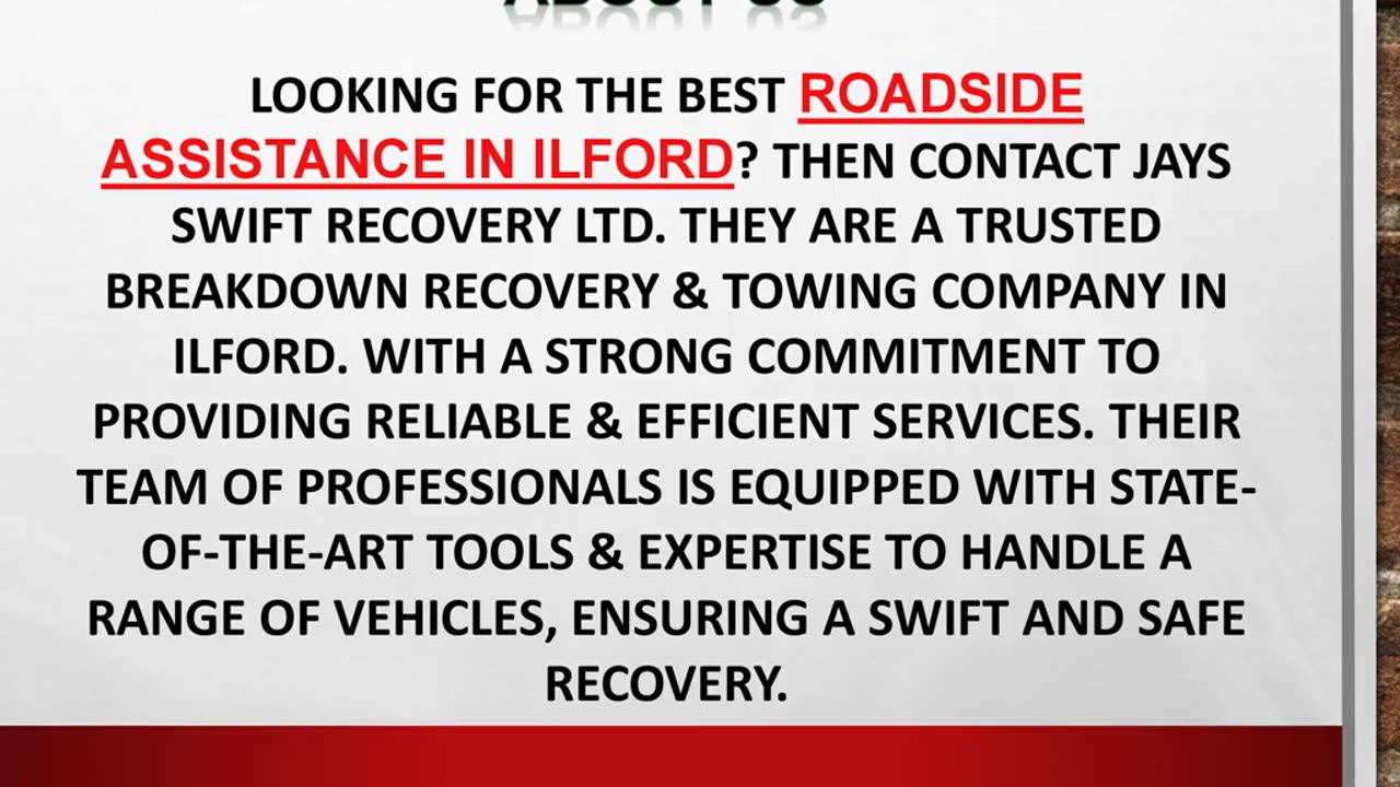 Best Roadside Assistance in Ilford