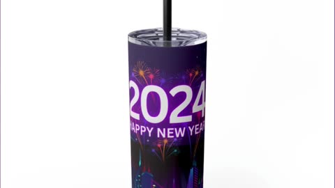 New Year 2024 Skinny Tumbler