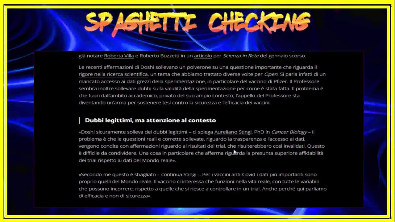 Spaghetti checking: "Questo non è fact checking". Open e Juanne Pili vs Peter Doshi