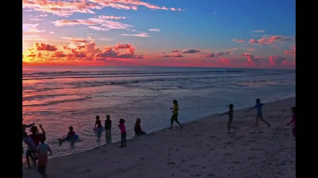 Sunset by the sea