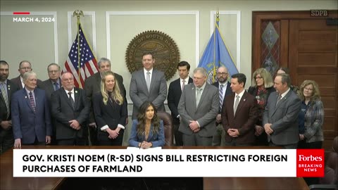 BREAKING Kristi Noem Warns Of China Threat To US, Signs Bill To Restrict Foreign Farmland Ownership