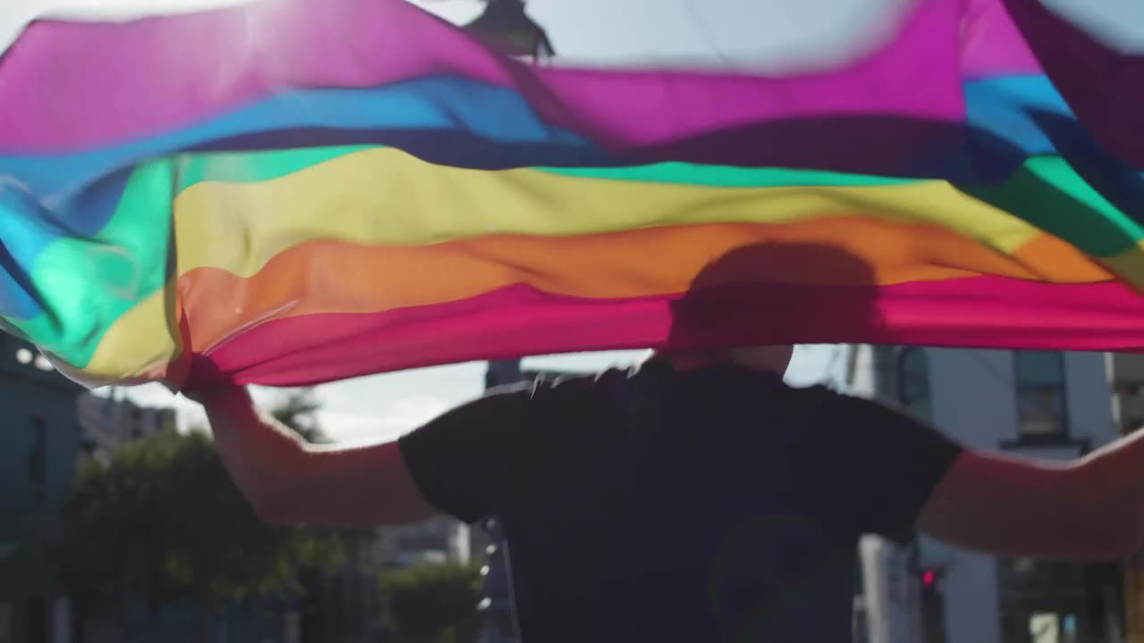 LGDP rainbow flag blowing by the wind