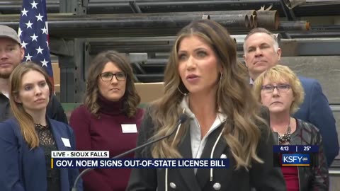 Kristi Noem signs out of state licensing bill 3/1/23