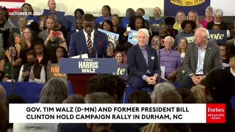 FULL EVENT- Gov. Tim Walz And Former President Bill Clinton Campaign Together In Durham, NC