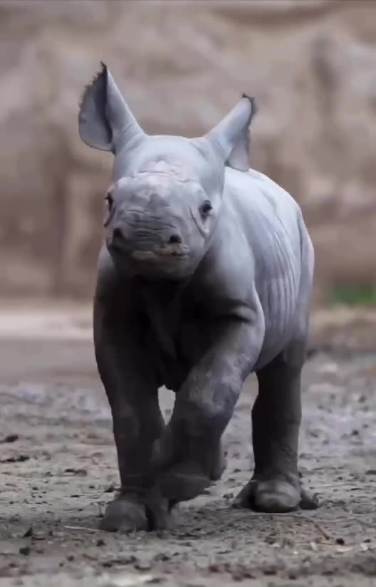Adorable baby rhinoceros