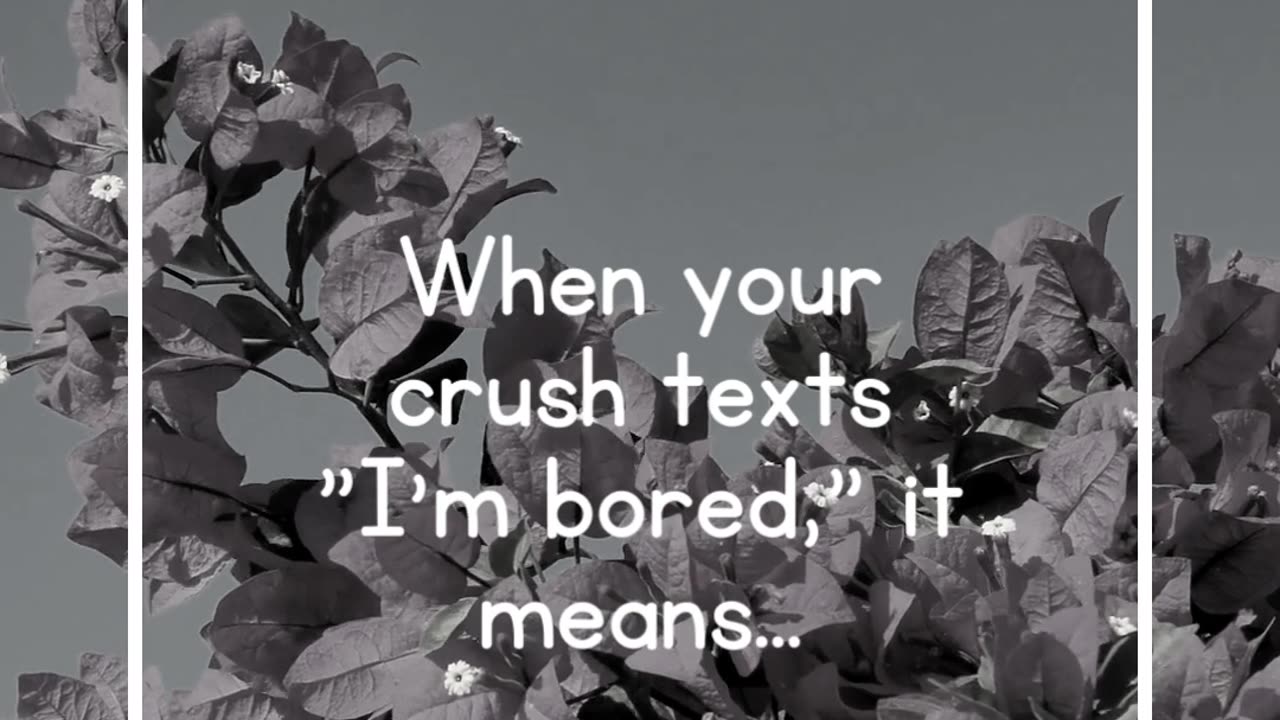 When your crush texts I'm bored, it means...