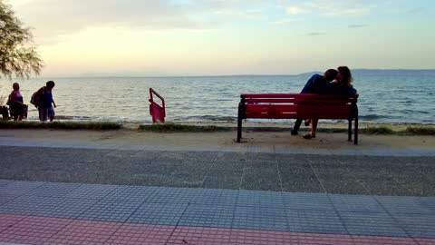 Peraia (Greece) lovers on the beach (DJI Pocket 2)