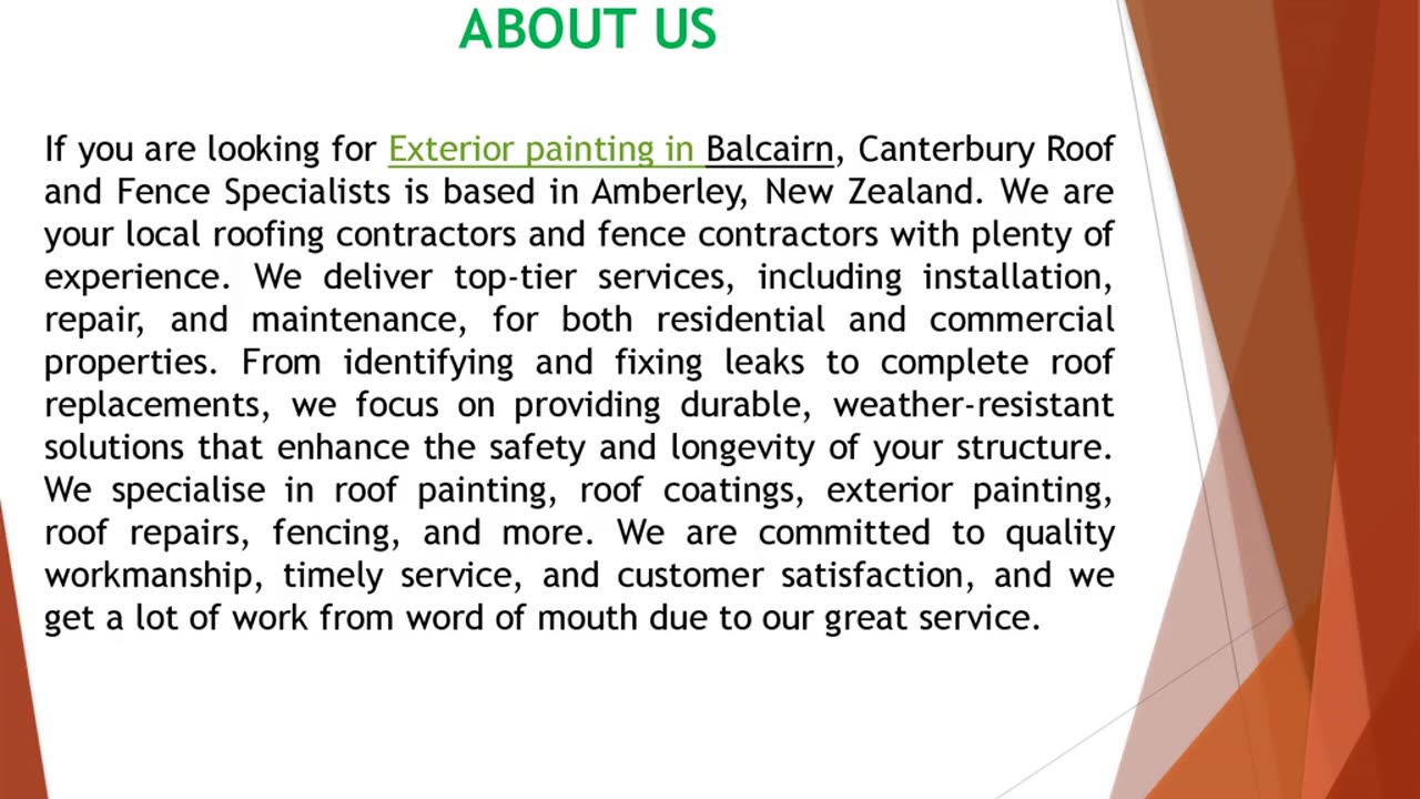 If you are looking for Exterior painting in Balcairn