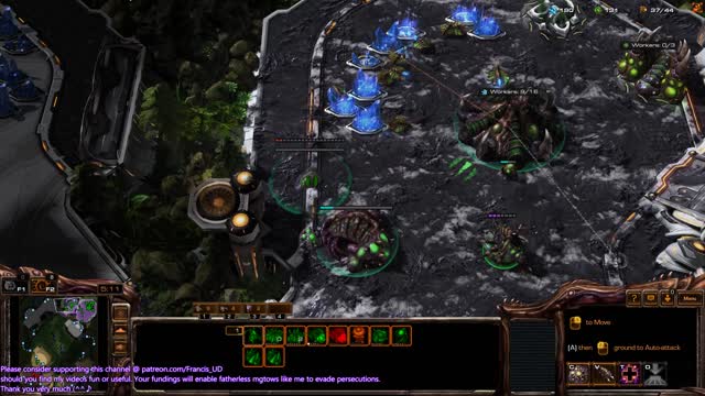 starcraft2 zerg v terran on waterfall, got defeated due to my own stupidity again..