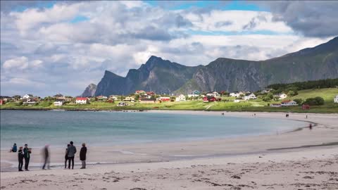 timelapse beach lofoten islands is an archipelago in the county