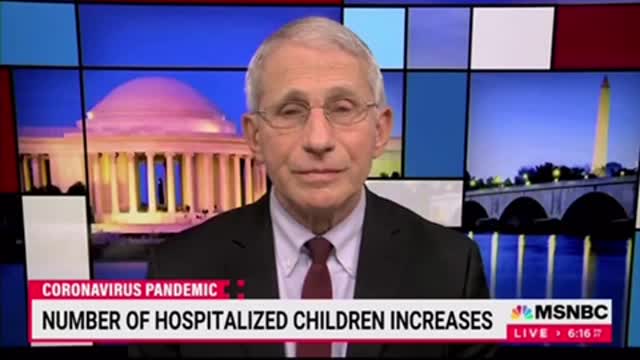 FAUCI re: kids Many of them are hospitalized WITH Covid as opposed to BECAUSE of Covid