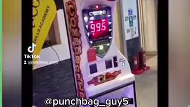 This lad is on a mission to break the high score of evey punch machine