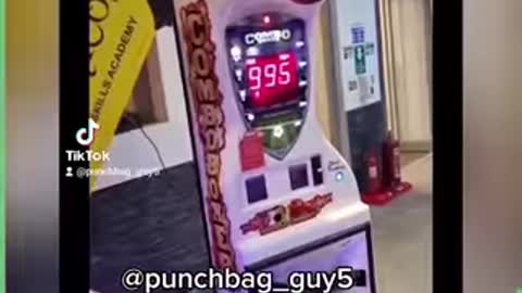 This lad is on a mission to break the high score of evey punch machine