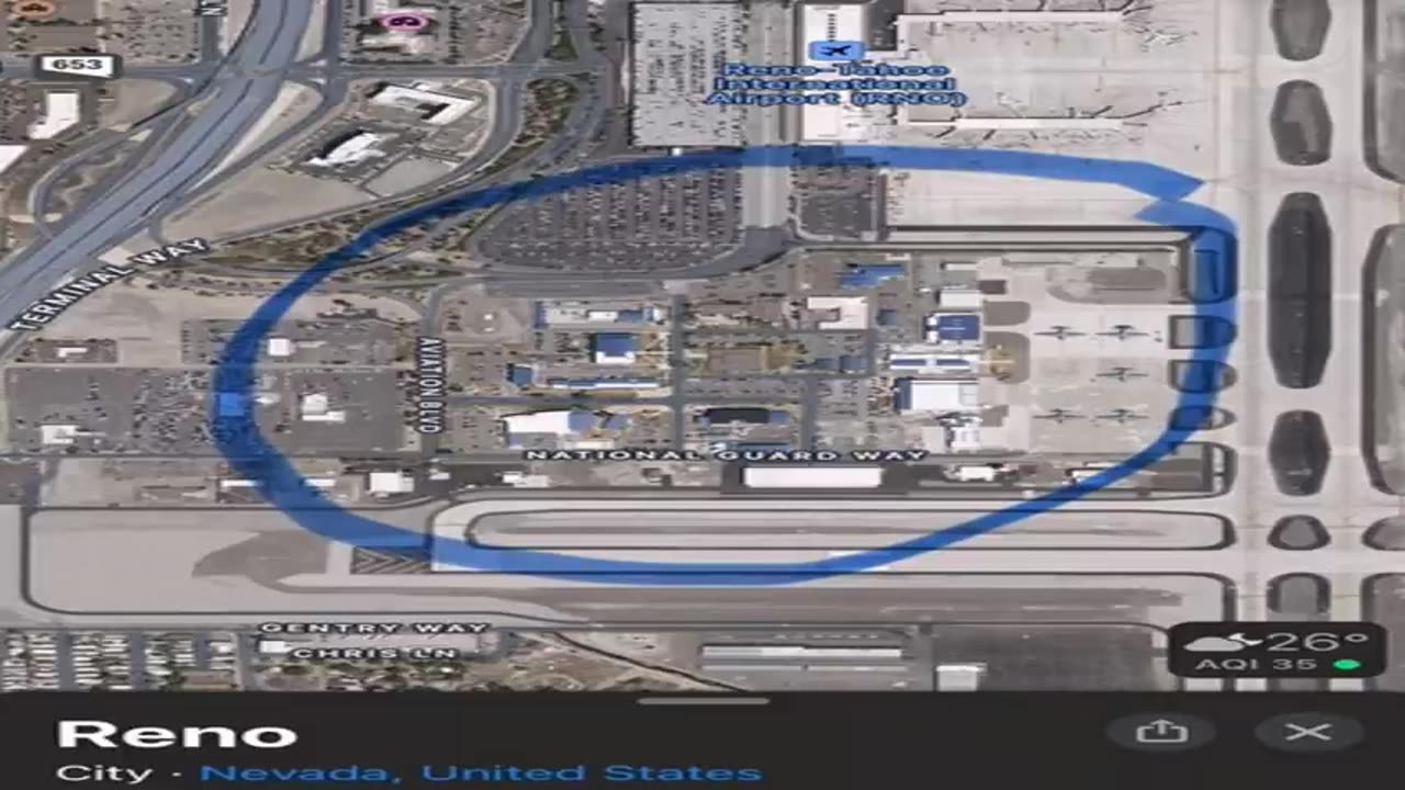 Notice the blue roofs of the military sections of the Reno airport…