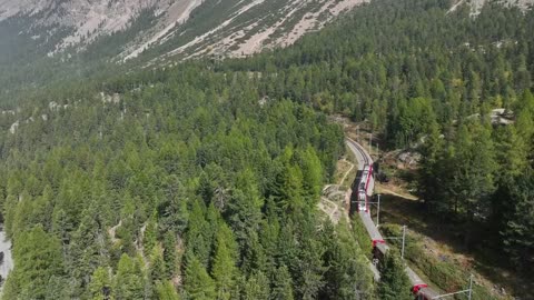 Trains drone view