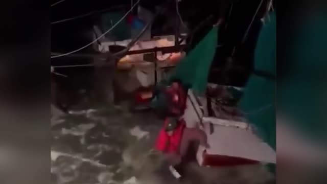 SINKING FEELING: Dramatic Rescue Of Two Fishermen As Boat Vanishes Underneath Them